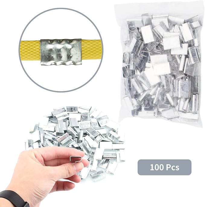 Pallet PP Plastic Strapping Kit, Packaging Banding Tensioning Tool, Heavy Duty Poly Tensioner & Cutter Manual Tools, Free 100pcs Corner Protector, 100 Seals