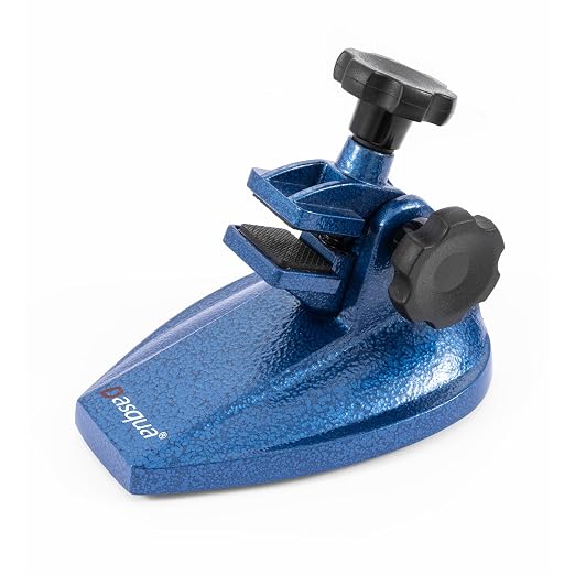 Dasqua Precision Micrometer Stand, Professional-Grade Cast Iron Base, Holds Micrometers, Non-Slip Rubber Clamp, Fully Adjustable