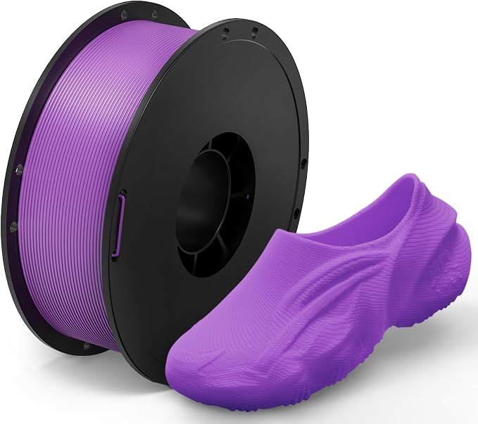 BIQU MorPhlex Flexible Filament 1.75mm, Turn 90A Into Ultra-Soft 75A with High Flexibility, 1Kg (2.2lbs) Spool - Dimensional Accuracy ±0.02 mm, Beginner-Friendly (Purple)