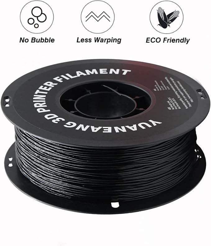 TPU 3D Printer Filament 1.75mm Black, 1kg Spool, Flexible & Durable TPU Material (Shore 95A), High Elasticity, Impact-Resistant, Wear-Resistant, ±0.03mm Precision, Ideal for Protective Parts