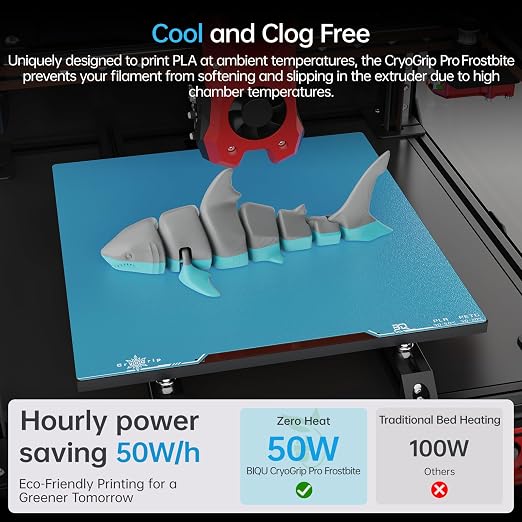 BIQU CryoGrip Pro Frostbite Build Plate for Voron 350 3D Printer, Cold Plate, Room Temperature Printing, Double-Sided Textured Sheet, 356 x 356mm, 1 Piece