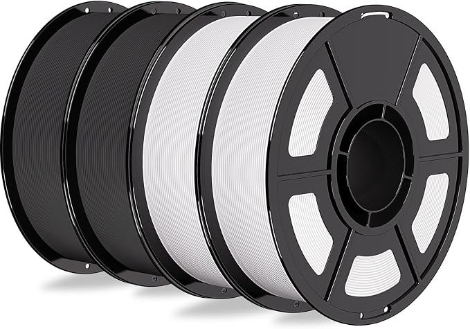 iSANMATE Matte PLA Filament Bundle 4KG,1.75MM 3D Printer Filament,for Bambu Lab 3D Printers,AMS,AMSLite,Black+Black+White+White