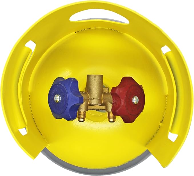 Flame King 30LB A2L Refrigerant Recovery Cylinder Tank, 400 PSI, Dual Y-Valve Liquid/Vapor, Heavy-Duty Steel, HVAC Recovery & Storage