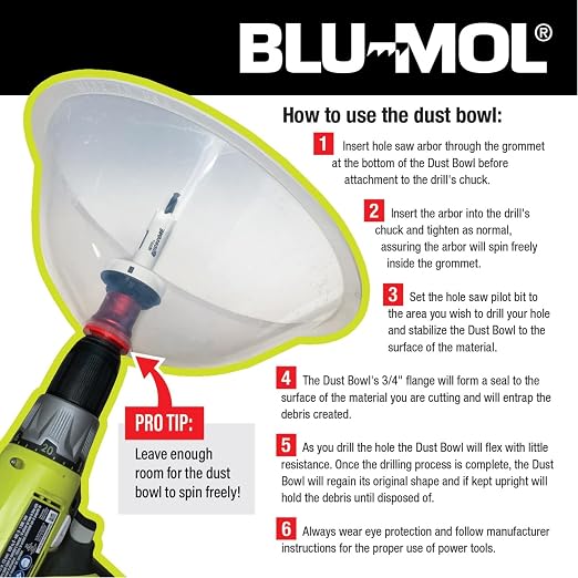 VEVOR Borescope Triple Lens Endoscope Camera with Light & Disston E0215000 Blu-MOL RemGrit Hole Saw Accessories Silicone Dust Bowl