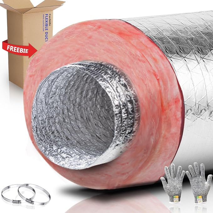 10 Inch 25 Feet Insulated Flexible Duct R8,10 Inch Flexible Duct R8, Insulated 10 Inch, Insulated Flexible Duct HVAC, for Heating and Air Conditioning HVAC Systems