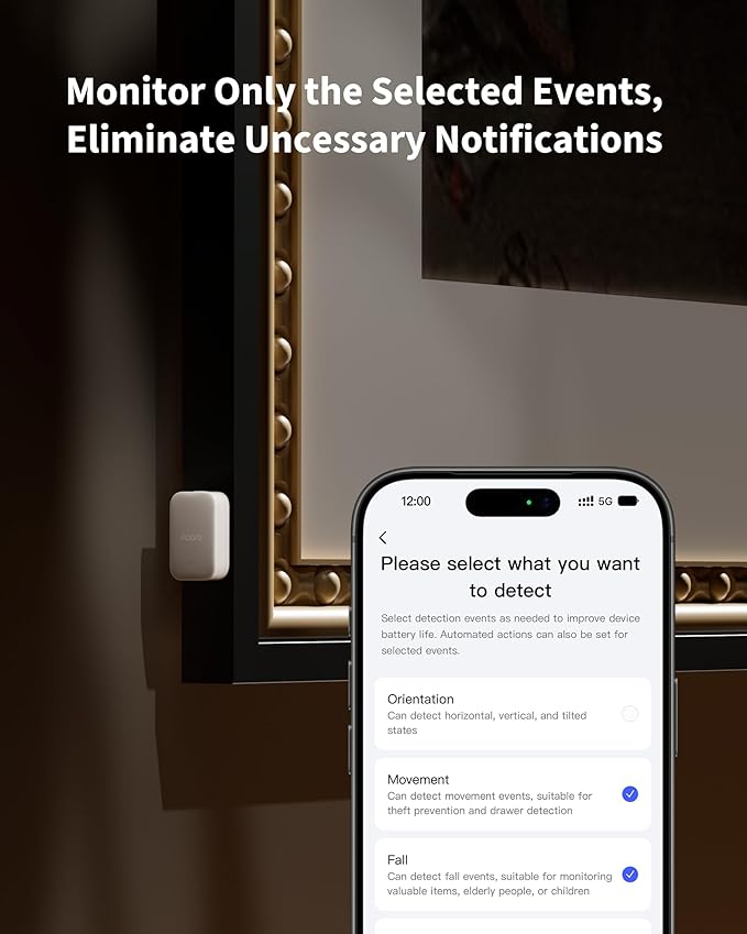 Aqara Multi-State Sensor P100, Thread/Zigbee Door and Window & Vibration Sensor, Open/Close or Object Monitoring, 10-Level Sensitivity, Supports Apple Home, Home Assistant, Alexa, Black