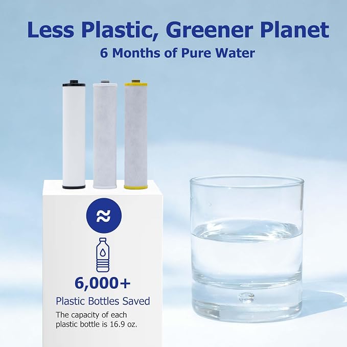 Replacement Water Filter for Aquasana® Filter Replacement | Aquasana® AQ-5300+R | Claryum® 3-Stage Max Flow AQ-C3M-R | AQ-6300M, Reduce 99% of Chlorine, Taste and Sediment, 3-Pack