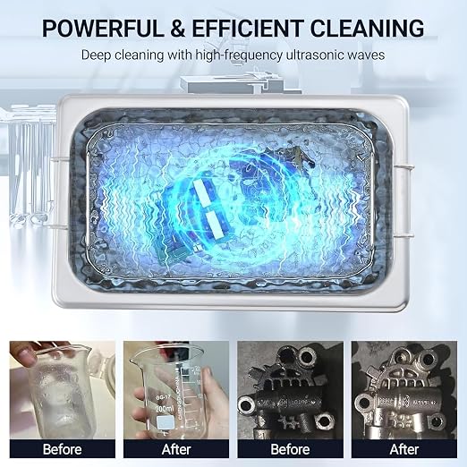 3.2L/0.85Gal Industrial Ultrasonic Cleaner 120W 40kHz - Heated Medical Sterilization Machine with Timer for Dental Tools, Carburetors, Jewelry & Auto Parts