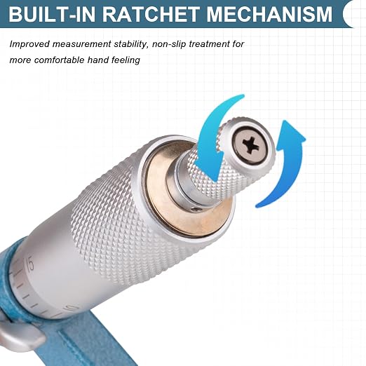 Beaiguna 4PCS Micrometer Set, 0-1"/1-2"/2-3"/3-4" Machinist Outside Micrometer Measuring Tool, Ultra-Precision 0.0001" Graduation Micrometers, Professional Machinist Tools Set