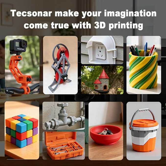 1.75mm PLA + Filament 8 Colors 250g 8 Pack, High Tough Low Warp 3D Printer Filament ±0.02mm for All FDM Printers