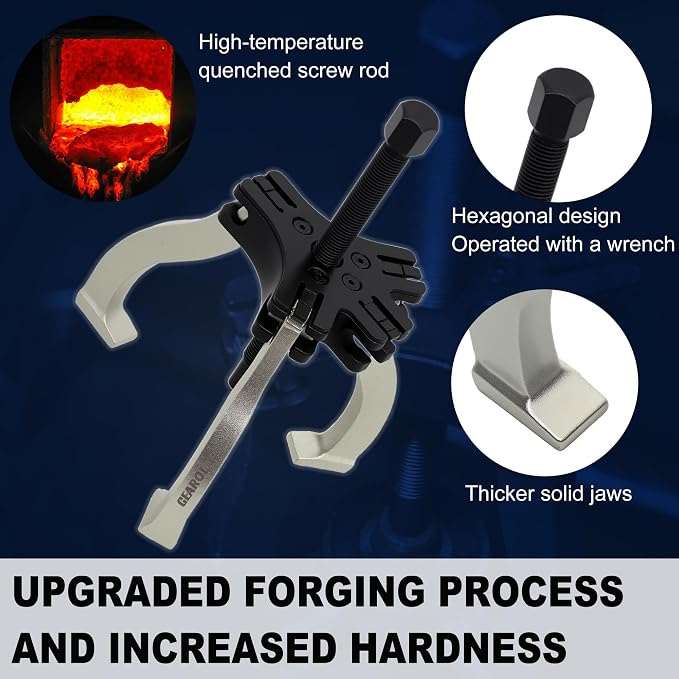 Gear Puller Set, 3" and 7" Puller Kit, 3 Jaw Gear Bearing Flywheel Pulley Removal Tool, 2 or 3 Reversible Jaws Wheel Puller