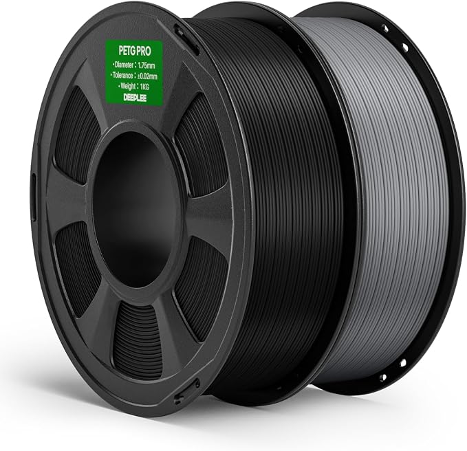 PETG PRO Filament 1.75mm Black and Grey 2KG, 1.75mm PETG 3D Printer Filaments Enhanced Toughness and Weather Resistance, Fit for Most FDM 3D Printers