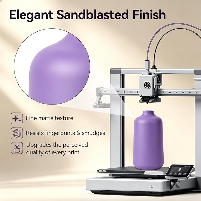 Kingroon Matte PLA Filament 1.75mm 3D Printer Filament Matte Filament 1kg Dimensional Accuracy +/- 0.02 mm (Matte Purple)