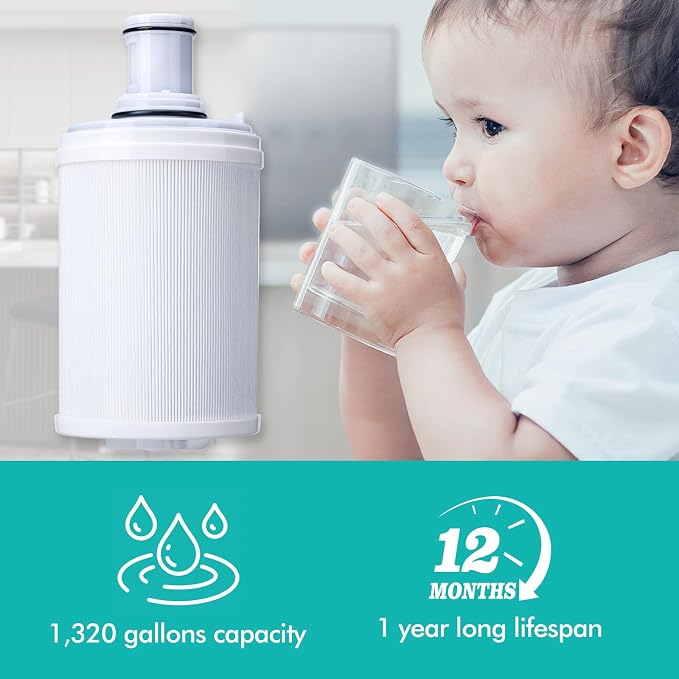 100186 Replacement Filter Cartridge Compatible with Amway espring Water Filter System, 3-in-1 High-Precision Filtration with Pre-Filter, Retains beneficial minerals