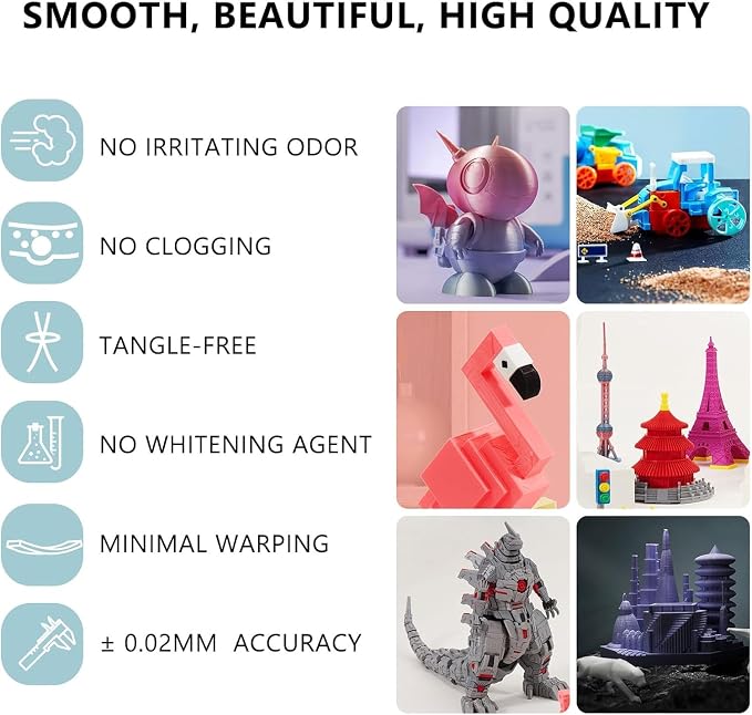 AOSEED PLA Filament Set 1.75mm (±0.02mm), 8-Pack, 200 g (0.44 lb) per Spool | Multi-Color Bundle for Most FDM 3D Printers, Low-Odor, Safety-Tested, Tangle-Free & Moisture-Protected for Home & Classroom