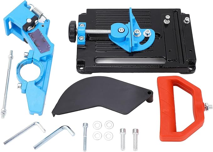 Angle Grinder Stand, Angle Grinder Fixed Bracket Polishing Machine Conversion Cutting Machine Table Saw, Adjustable 45 Degree Clamp with Protective Cover