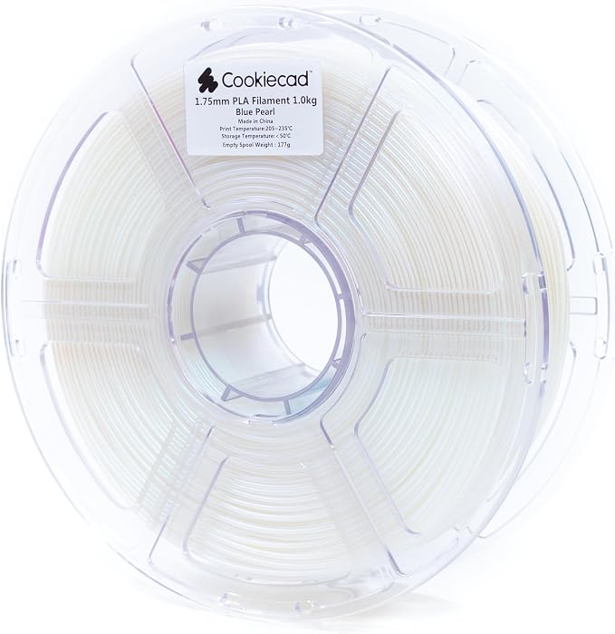 Cookiecad PLA Filament 1.75mm 1kg Iridescent Glitter 3D Printer Filament - Pearl Blue PLA
