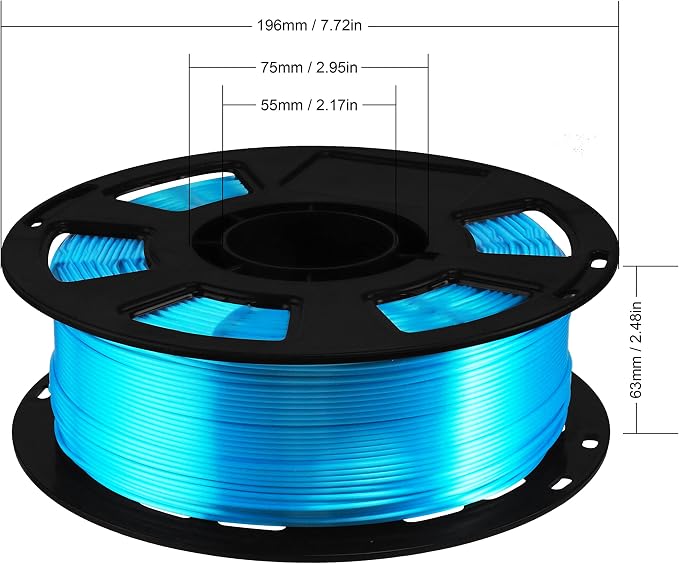 BBLIFE Silk Acid Blue PLA Peacock Blue Pearlescent Shining 3D Printing Material, 1kg 2.2lbs 1.75mm 3D Plastic Material, Widely Support for FDM 3D Printer, Easy to Print
