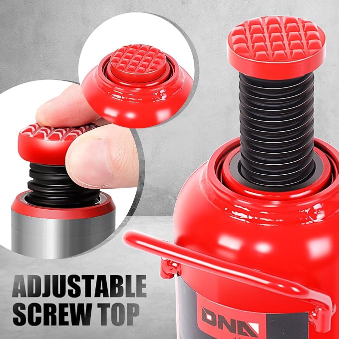 DNA Motoring 20 tons / 44092 lbs Lifting Automotive Welded Hydraulic Bottle Jack for Repair Vehicle, Pickup, Truck, w/Manual Handle, Red,TOOLS-00362