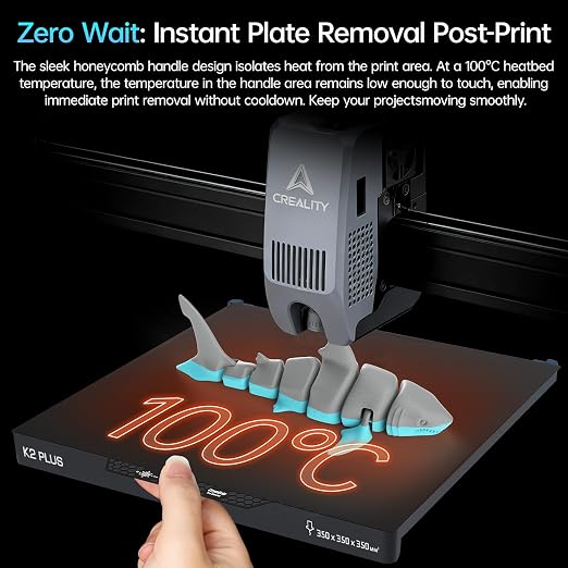 BIQU CryoGrip Pro Glacier Build Plate for Creality K2 Plus 3D Printer 370x370mm, Low Temperature Printing, Double-Sided Spring Steel Sheet, 1 Piece