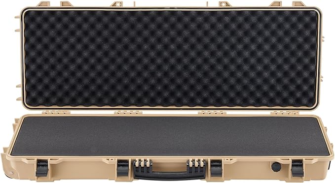 VEVOR Rifle Case, Rifle Hard Case with 4 Layers Fully-protective Foams, Lockable Hard Gun Case with Wheels, IP67 Waterproof & Crushproof, for Rifles or Shotguns