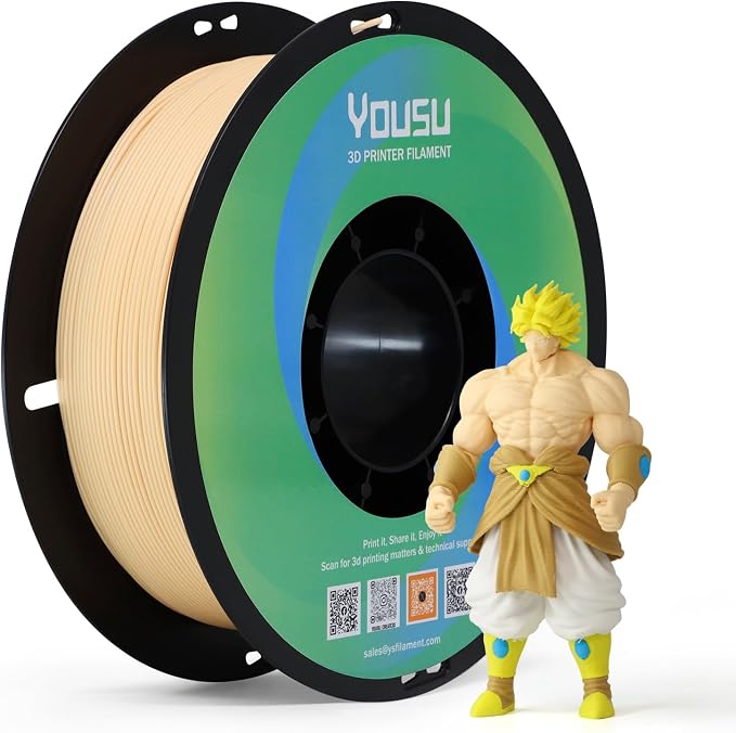 YOUSU Matte PLA Filament 1.75mm 1KG, Skin 3D Printer Filament, A Variety of Colors and Unique Matte Effect, Easy to Print, Great Layer Bonding, Works with Most FDM Printers