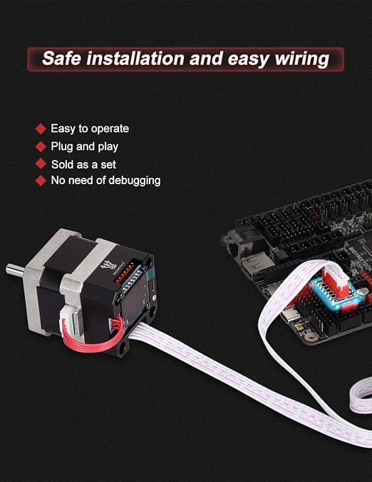BIGTREETECH S42C V1.1 High Speed Closed Loop Driver Control Board 42 Stepper Motor Prevent Multi-Step and Losing Steps with Low Heat Generation for 3D Printer (S42C V1.1+Metal Protective Cover+Motor)