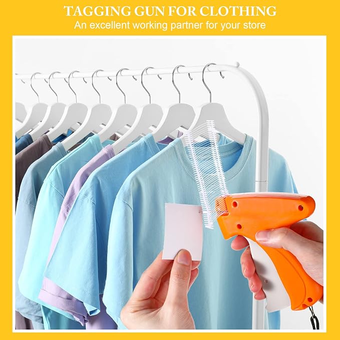 Kigeli 6 Pack Tagging Guns for Clothing with 3000 Barbs 15 Needles Stitch Gun Quick Clothes Fixer Retail Price Tag Attacher Clothing Label Gun for Boutique Store Warehouse Garage(Orange, Green)