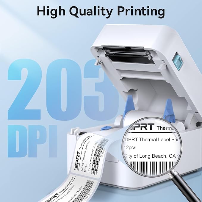 iDPRT Label Maker - 3 inch Thermal Printer for Small Business, Print Variety of Label Types via USB or LAN Network Connectivity, Barcode Printer for Warehouse, Office, Market, Support Multi Systems