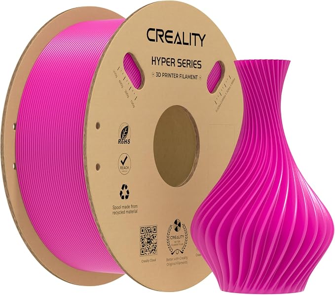 Creality Hyper PLA Filament 1.75mm, High-Speed Printing 30–600mm/s, Smooth Extrusion and Stable Printing, Low Stringing, Consistent Performance 3D Printer Filament,+/- 0.03mm Accuracy(Purple)