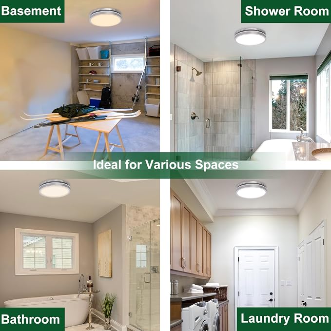 Akicon Bathroom Exhaust Fan with Light, 80 CFM 2.0 Sones Bathroom Fan for Ceiling, 3CCT 15W Dimmable LED Light and 3.5W Nightlight Vent Fans Combo for Home, Round, Sliver