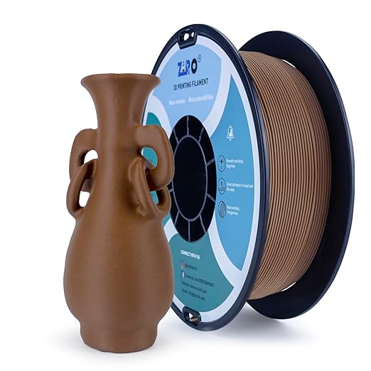 ZIRO Matte PLA Filament 1.75mm, Pure Color No-Shine 3D Printer Filament, High Toughness 3D Printing Material, Dimensional Accuracy +/- 0.03mm, Chocolate(Matte)