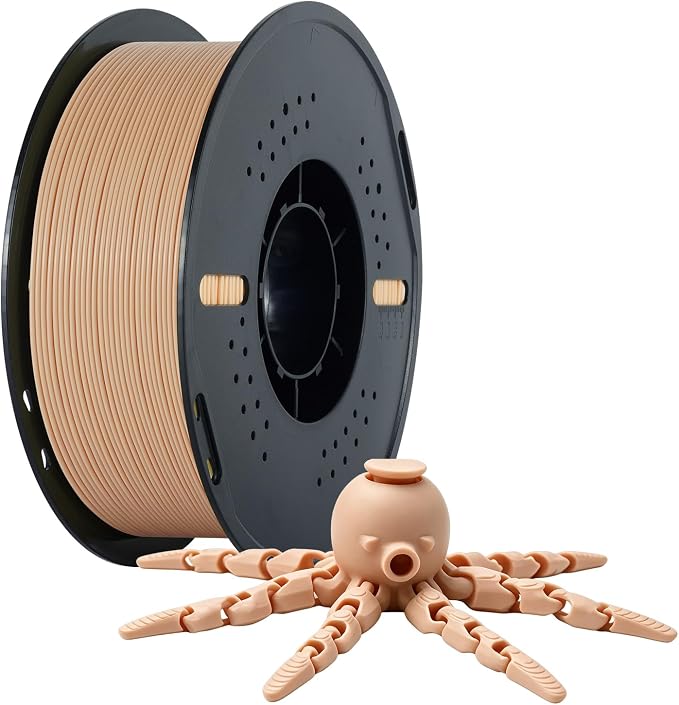 Kingroon PLA 3D Printer Filament, Dimensional Accuracy +/- 0.02 mm, 1 kg Spool(2.2lbs), 1.75 mm, Light apricot
