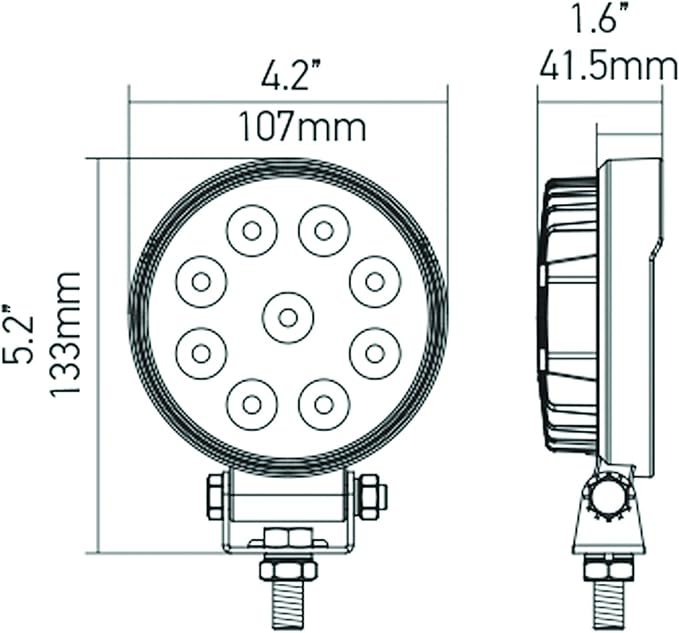 HELLA 357101002 ValueFit 5 Round 1.0 LED Close Range Worklight, Black