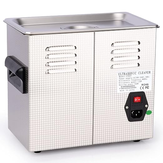 stonylab Ultrasonic Cleaning Machine, 304 Stainless Steel All-Purpose Ultrasonic Washing Device with Mechanic Control Panel of Heating and Timer for Laboratory 40kHz 110V, 3.2 L