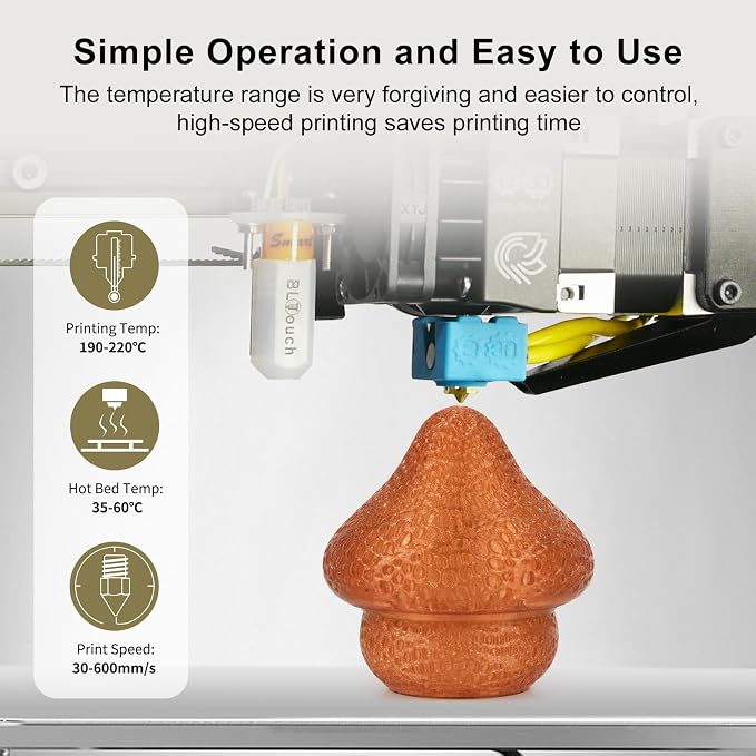 IEMAI Clear PLA Filament 1.75mm Brown 1kg, Glossy Transparent Finish 3D Printer Filament Up to 600mm/s High Speed Printing for Lampshades, Home Décor & Creative DIY