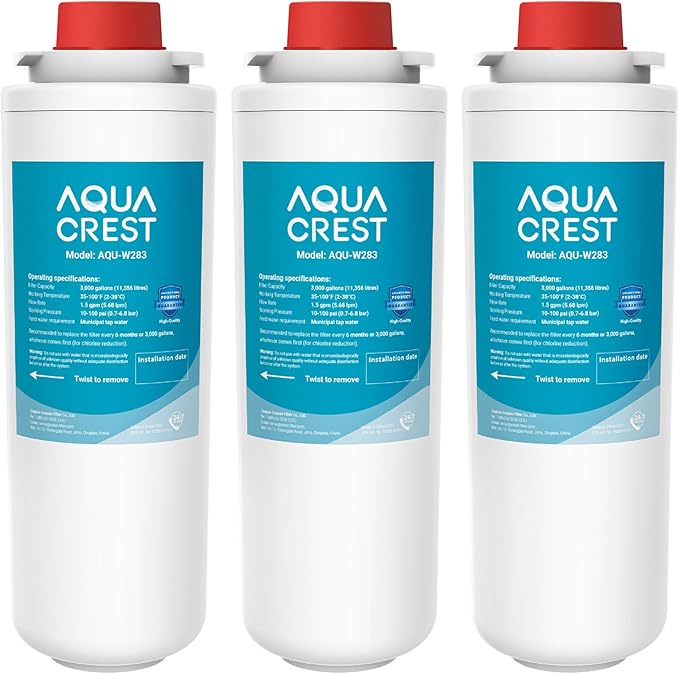 AQUA CREST 51300C Water Filter Replacement for Elkay® 51300C, [NO CHIP] Compatible with Elkay® ezH20® and Halsey Taylor® Bottle Filling Stations, NSF/ANSI 42, Reduces Chlorine, Bad Taste & Odor 3 Pack
