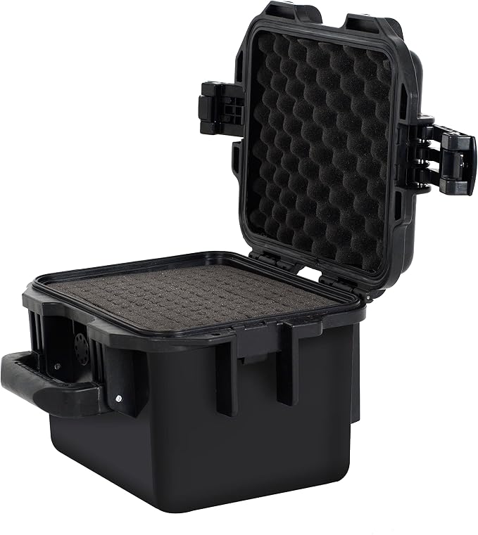 MEIJIA Premium Waterproof Hard Compact Camera Case,Hard Protective Case with customizable fit foam,Full Protection with Light&Convenient Design,Elegant Black (11.8"x9.82"x7.75")
