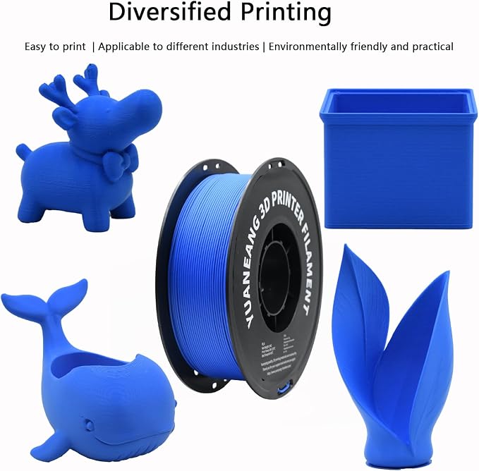 Matte Sapphire Blue PLA 3D Printer Filament 1.75mm, 1kg Spool, Deep Matte Blue Finish, ±0.03mm Precision, Low-Warp & Easy Printing, Ideal for Models, Crafts, Prototypes