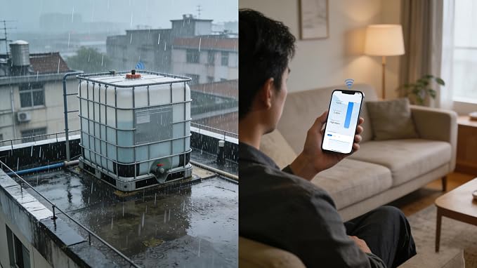 Ultrasonic Level Sensor with 2.4G WiFi,Non-Contact Liquid & Solid Level Monitor,Tuya Smart & Smart Life APP Remote Control for Water Tank, Grain Bin,Waterproof Outdoor,G2 Tank Monitor Indicator Alarm