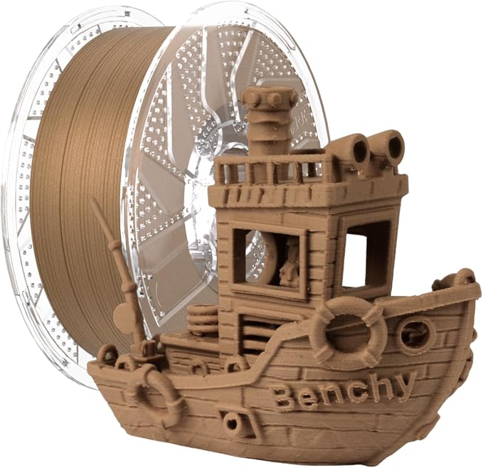 Chitu Systems Conjure Wood PLA Filament 1KG, Real Teak Wood Fibers Filled 3D Printer Filament, Using Reusable Spool Compatible with Bambu Lab Refill Filament,1.75mm, Fits for Most FDM 3D Printers