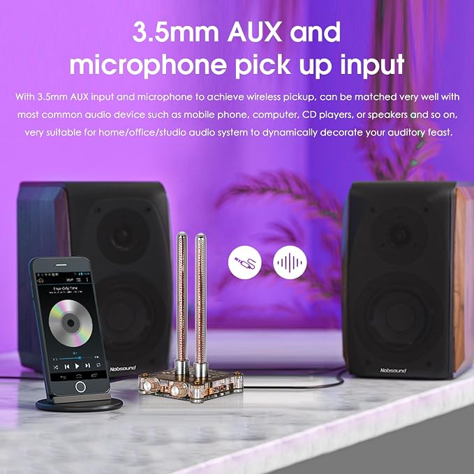 Douk Audio VU9 Pixie Tube Sound Level Meter Retro Nixie Tube Audio Spectrum MIC Pickup for Home Desktop Decoration (Black, 3.35 inch), XX-VU9-2024
