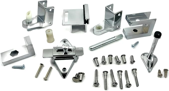 TP 1100 Toilet Partition Die Cast Zamac Complete Inswing Door Hardware Set, 1 in. Door 1-1/4 in. Pilaster