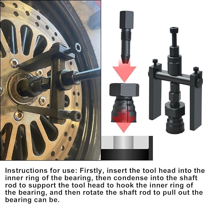 LainKeen 12pcs Motorcycle Blind Hole Collet Bearing Puller Set Internal Extractor Kit with Slide Hammer 2-Jawed Puller and Expandable Collets 8-32MM Pilot Inner Bearing Removal Tool