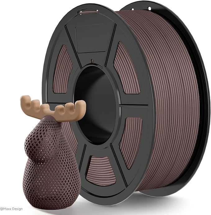 TECBEARS Brown Matte PLA Filament for High Speed 50-600mm/s Printing | 1KG PLA, Smooth Extrusion, Tangle Free, Vacuum Sealed, 1.75MM Filament ±0.02mm Accuracy Compatible with Most FDM Printers