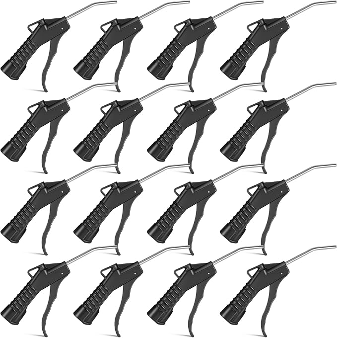 Honoson Air Nozzle Blower Gun Pistol Grip Air Blow Tool Compressor Accessories for Industrial Household Mechanics(Black,16 Pcs)