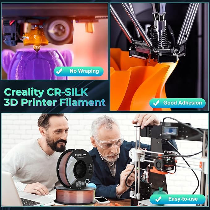 Creality PLA Filament 1.75mm Rainbow, 3D Printer Filament, 1.0kg (2.2lbs) Spool, No Warp Enhanced Toughness, Dimensional Accuracy ±0.03mm Printing Filament, for 3D Printers (Rainbow)