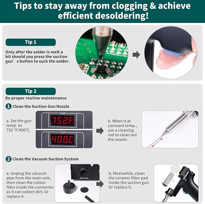 YIHUA 948 Professional Desoldering Station (Upgraded) bundle with the #948A Soldering Iron with Iron Holder, Soldering Iron, and Accessories (29 Items)