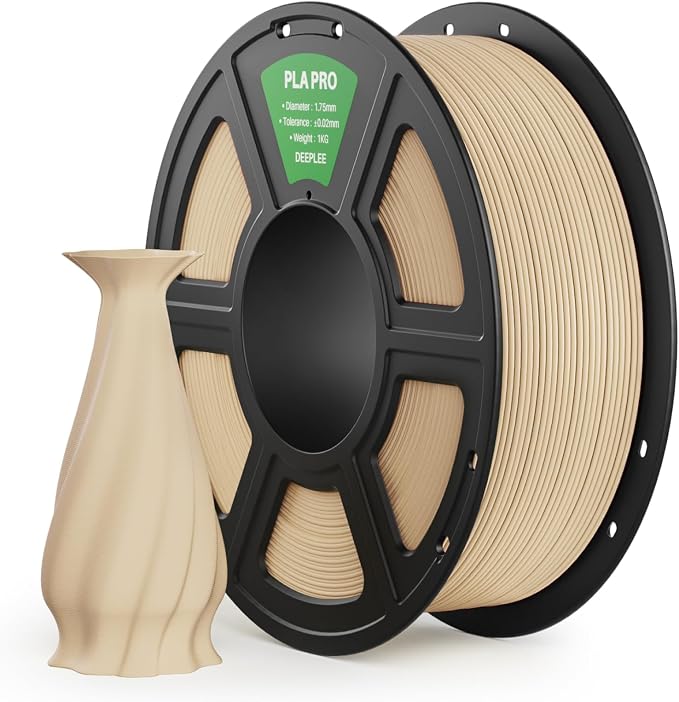 PLA PRO Filament 1.75mm, Stronger Toughness 3D Printer Filament, PLA Filament Dimensional Accuracy +/- 0.02 mm, Neatly Wound, Fits Most FDM 3D Printer, 1KG Beige