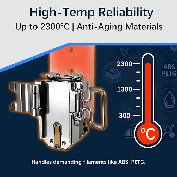 for Bambu Lab P2S Hotend Heating Assembly Kit,No FilamentJam, Ceramic Zirconia Heat Insulation Base, 2300°C Temp Resistant, Wear-Resistant P2S Hot End Heating Component for Bambu P2S 3D Printer